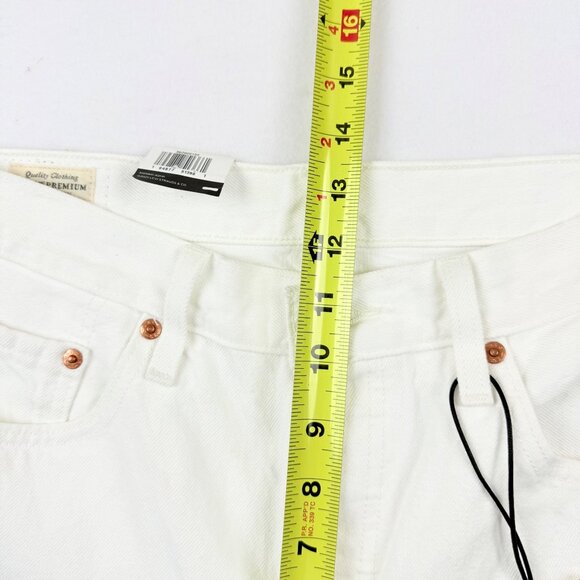 Levis 501 Women Original Straight Button White Denim Crop Jeans 29x26 Cotton NWT - Picture 10 of 14